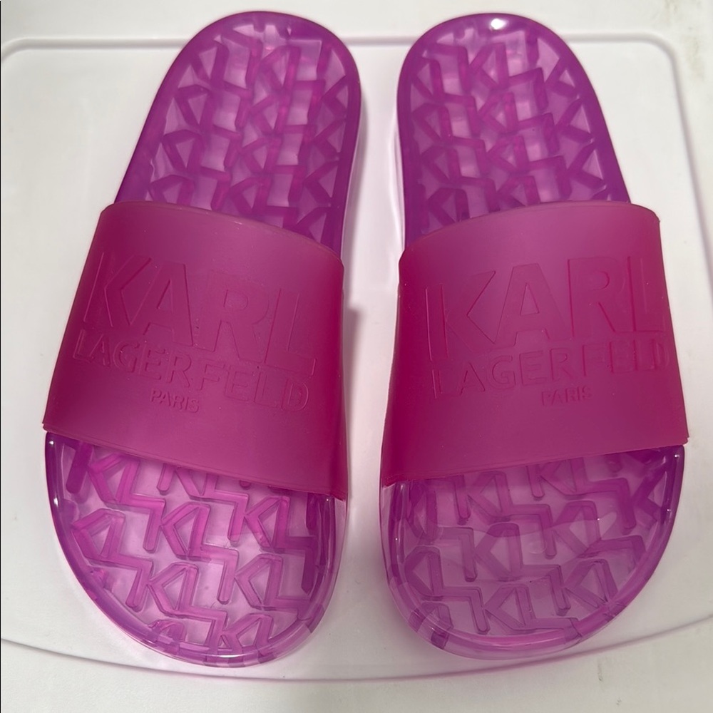 Karl Lagerfeld Pink Slide Sandals